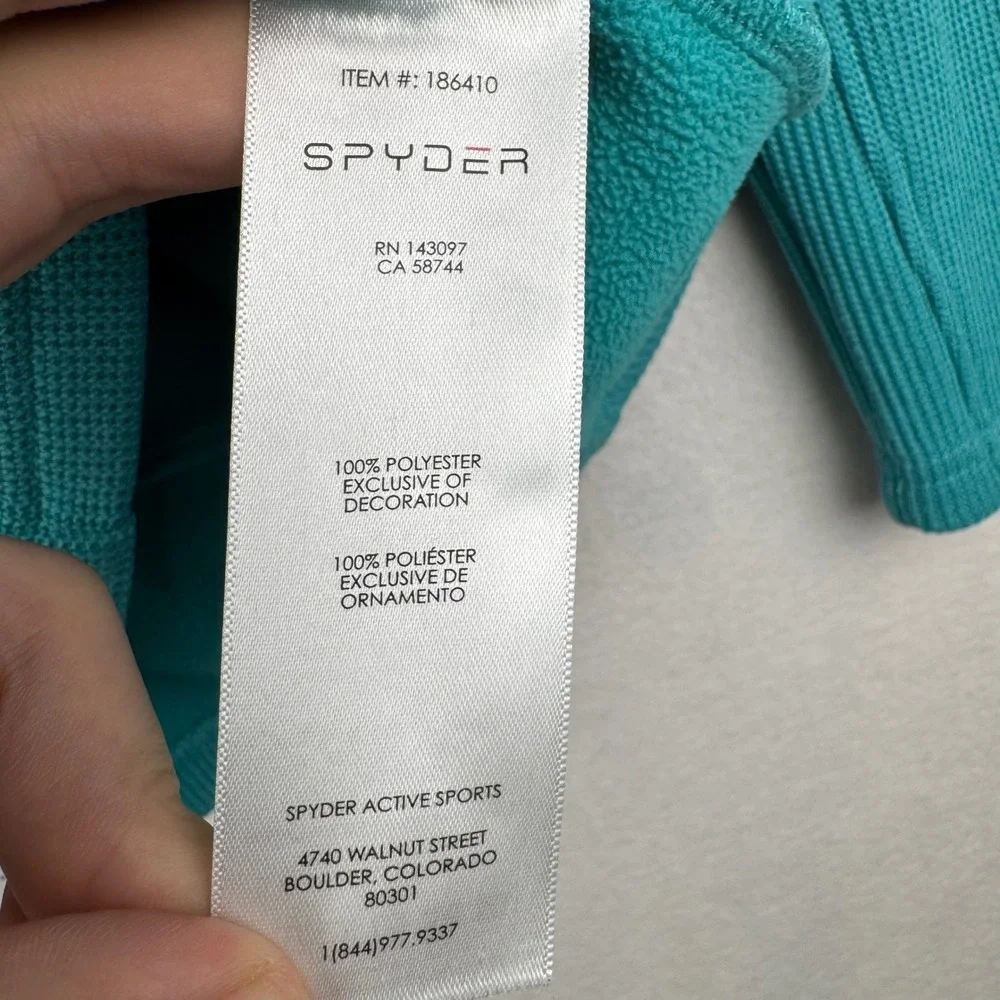 Spyder Kids Full Zip Jacket M‎ 10/12 Turquoise Blue Trim Active Sports